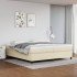 Estructura de cama box spring cuero sintético crema 200x200