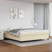 Estructura de cama box spring cuero sintético crema 200x200 cm