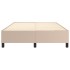 Estructura cama box spring cuero sintético capuchino 140x190