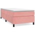 Estructura de cama box spring terciopelo rosa 90x200