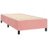 Estructura de cama box spring terciopelo rosa 90x200