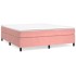 Estructura de cama box spring terciopelo rosa 200x200