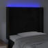 Cabecero con LED de terciopelo negro 93x16x118/128