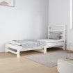 Sofá cama extraíble madera maciza de pino blanco 2x(90x190) cm