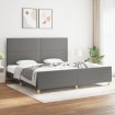 Estructura de cama con cabecero tela gris oscuro 200x200 cm