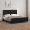 Estructura de cama con cabecero cuero sintético negro 160x200cm