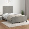 Estructura de cama con cabecero terciopelo gris claro 120x200cm