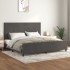 Estructura cama con cabecero terciopelo gris oscuro 200x200