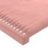 Estructura de cama con cabecero de terciopelo rosa 90x200