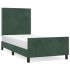 Estructura cama con cabecero terciopelo verde oscuro 90x200