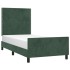 Estructura cama con cabecero terciopelo verde oscuro 90x200