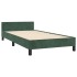 Estructura cama con cabecero terciopelo verde oscuro 90x200