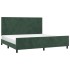 Estructura cama con cabecero terciopelo verde oscuro 200x200