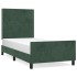 Estructura cama con cabecero terciopelo verde oscuro 80x200