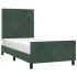 Estructura cama con cabecero terciopelo verde oscuro 80x200