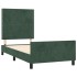 Estructura cama con cabecero terciopelo verde oscuro 80x200