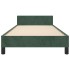 Estructura cama con cabecero terciopelo verde oscuro 80x200