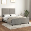 Estructura de cama con cabecero terciopelo gris claro 140x190cm