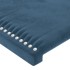 Estructura cama con cabecero terciopelo azul oscuro 100x200