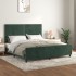 Estructura cama con cabecero terciopelo verde oscuro 160x200