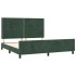 Estructura cama con cabecero terciopelo verde oscuro 160x200