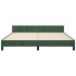 Estructura cama con cabecero terciopelo verde oscuro 160x200