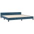 Estructura cama con cabecero terciopelo azul oscuro 200x200