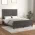 Estructura cama con cabecero terciopelo gris oscuro 140x200