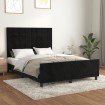 Estructura de cama con cabecero de terciopelo negro 140x190 cm