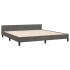 Estructura cama con cabecero terciopelo gris oscuro 180x200