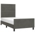 Estructura cama con cabecero terciopelo gris oscuro 100x200