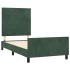 Estructura cama con cabecero terciopelo verde oscuro 90x190