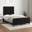 Estructura de cama con cabecero de terciopelo negro 120x200 cm