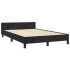 Estructura de cama con cabecero de terciopelo negro 120x200