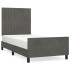 Estructura cama con cabecero terciopelo gris oscuro 100x200