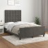 Estructura cama con cabecero terciopelo gris oscuro 120x200