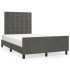 Estructura cama con cabecero terciopelo gris oscuro 120x200