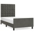 Estructura cama con cabecero terciopelo gris oscuro 100x200