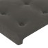 Estructura cama con cabecero terciopelo gris oscuro 100x200