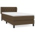 Cama box spring con colchón tela marrón oscuro 80x200