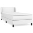 Cama box spring con colchón cuero sintético blanco 90x190