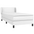 Cama box spring con colchón cuero sintético blanco 90x190