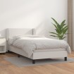 Cama box spring con colchón cuero sintético blanco 90x190 cm