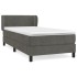 Cama box spring con colchón terciopelo gris oscuro 90x200