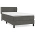 Cama box spring con colchón terciopelo gris oscuro 90x190