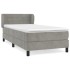 Cama box spring con colchón terciopelo gris claro 80x200