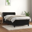 Cama box spring con colchón terciopelo negro 90x200 cm