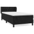 Cama box spring con colchón cuero sintético negro 90x190