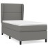 Cama box spring con colchón tela gris oscuro 80x200