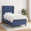 Cama box spring con colchón tela azul 100x200 cm